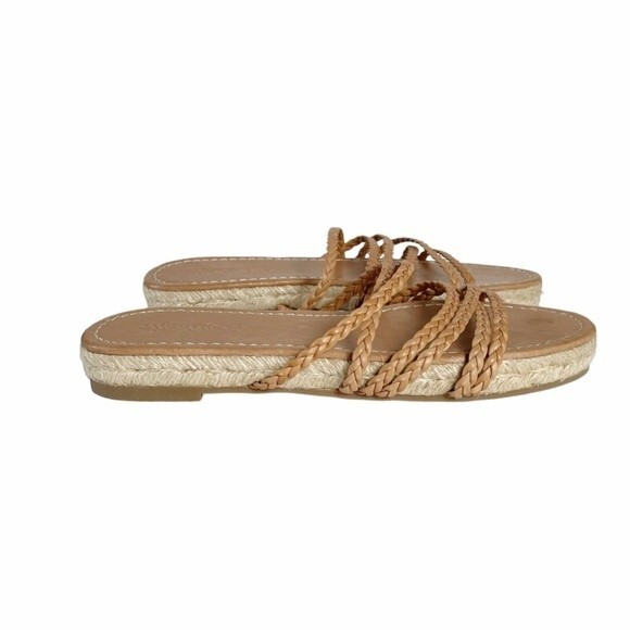 NEW Madewell The Kathryn Espadrille Slide Sandal Tan Leather Women’s Size 6.5 - Picture 9 of 15